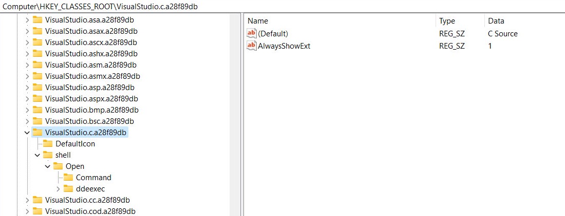 HKCR subkey named after the ProgID